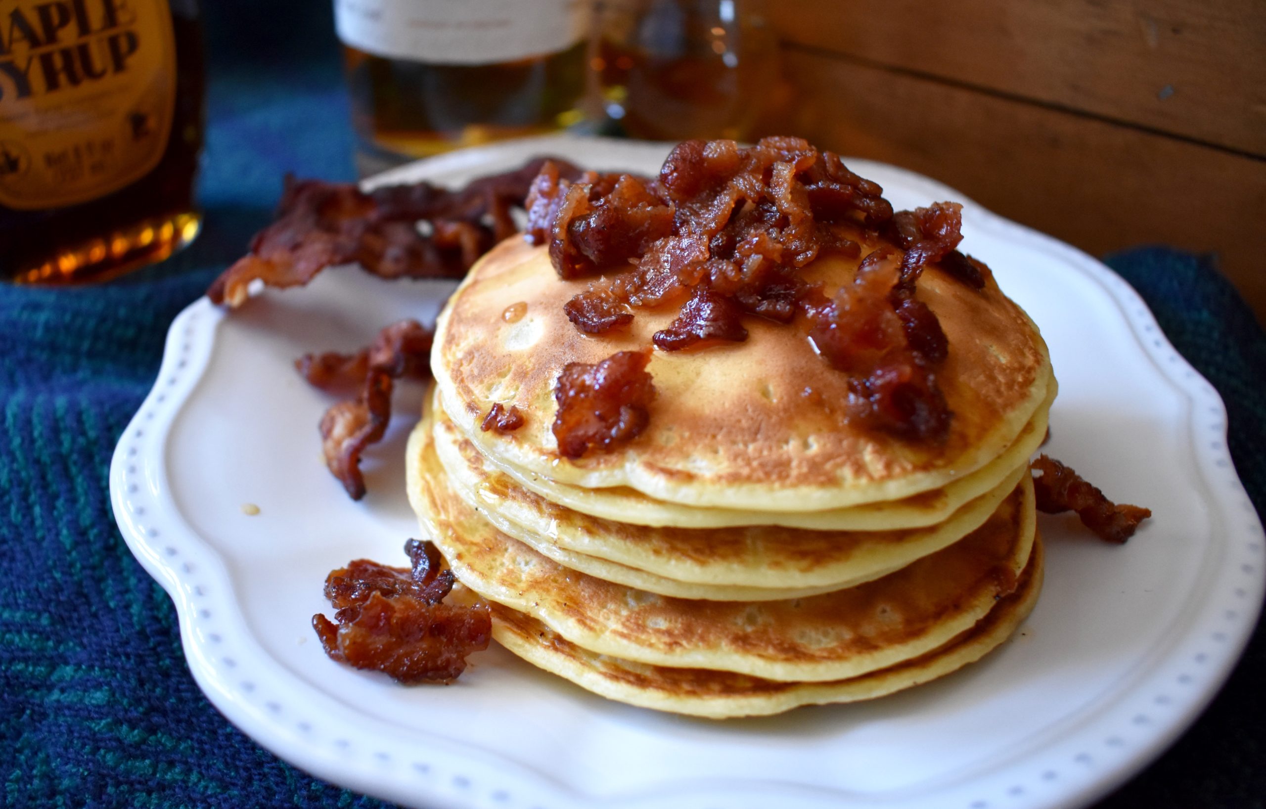 Whiskey Maple Bacon Pancakes